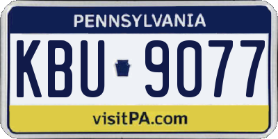 PA license plate KBU9077