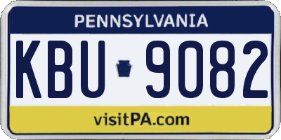 PA license plate KBU9082