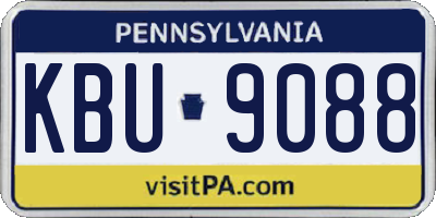 PA license plate KBU9088