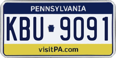 PA license plate KBU9091