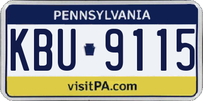 PA license plate KBU9115