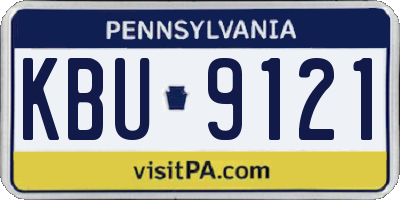 PA license plate KBU9121