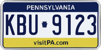 PA license plate KBU9123