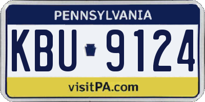 PA license plate KBU9124