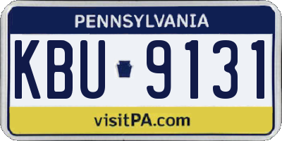 PA license plate KBU9131