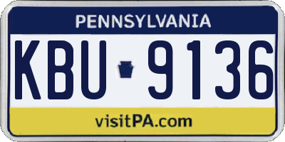 PA license plate KBU9136