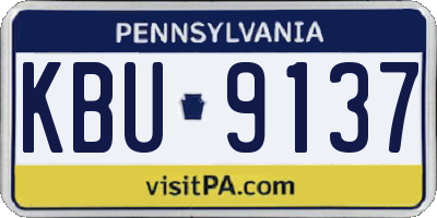 PA license plate KBU9137