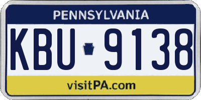 PA license plate KBU9138