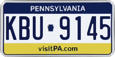 PA license plate KBU9145