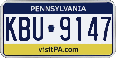 PA license plate KBU9147