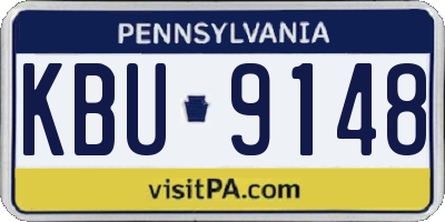 PA license plate KBU9148