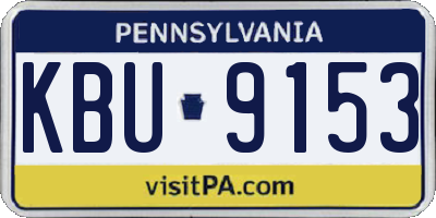 PA license plate KBU9153