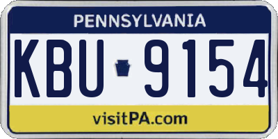 PA license plate KBU9154