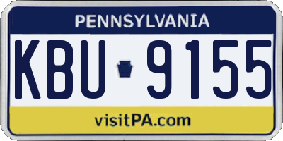 PA license plate KBU9155