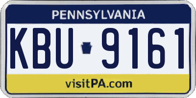 PA license plate KBU9161