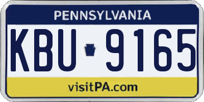PA license plate KBU9165