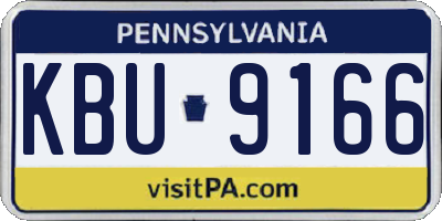 PA license plate KBU9166