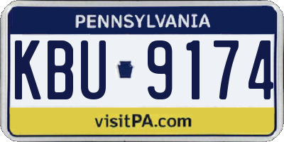 PA license plate KBU9174