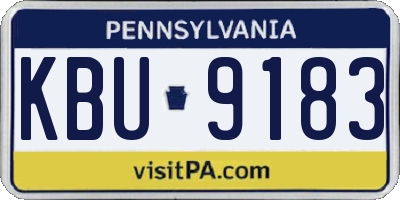 PA license plate KBU9183
