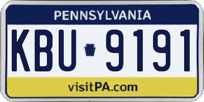 PA license plate KBU9191