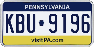 PA license plate KBU9196