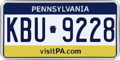 PA license plate KBU9228