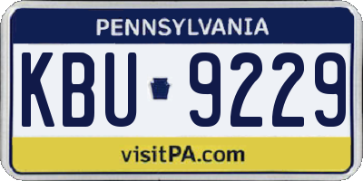 PA license plate KBU9229