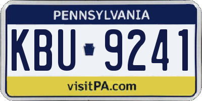 PA license plate KBU9241