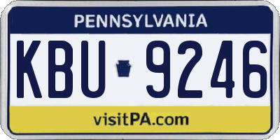 PA license plate KBU9246