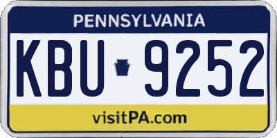 PA license plate KBU9252