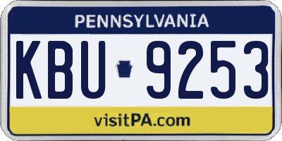 PA license plate KBU9253