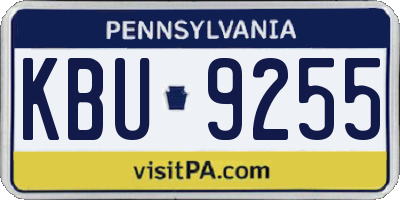 PA license plate KBU9255