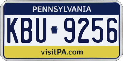 PA license plate KBU9256