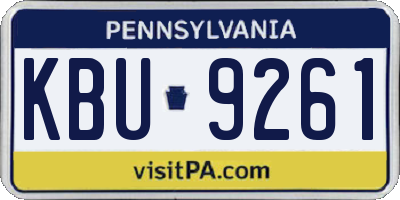 PA license plate KBU9261
