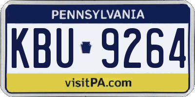 PA license plate KBU9264