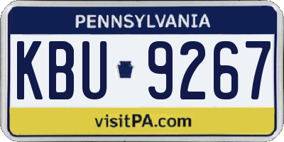 PA license plate KBU9267