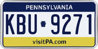 PA license plate KBU9271