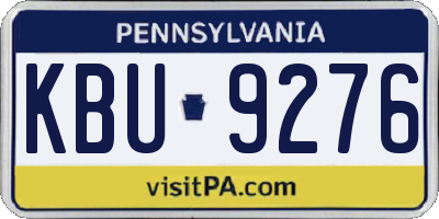 PA license plate KBU9276