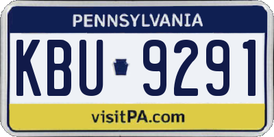 PA license plate KBU9291