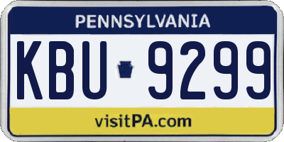 PA license plate KBU9299