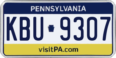 PA license plate KBU9307