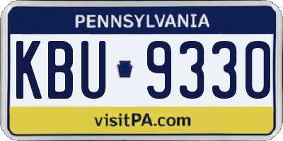 PA license plate KBU9330