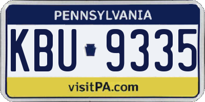 PA license plate KBU9335