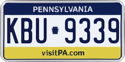 PA license plate KBU9339