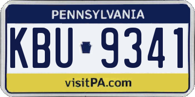 PA license plate KBU9341