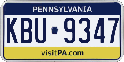 PA license plate KBU9347