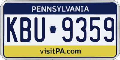 PA license plate KBU9359