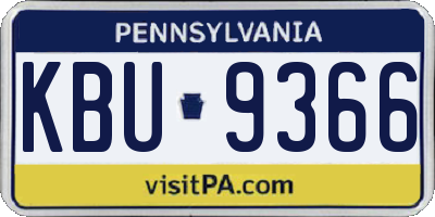 PA license plate KBU9366