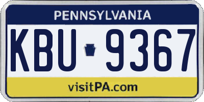 PA license plate KBU9367