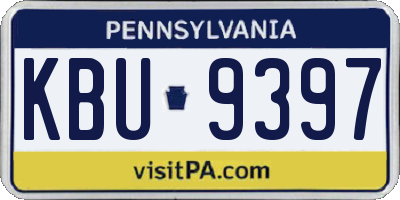 PA license plate KBU9397